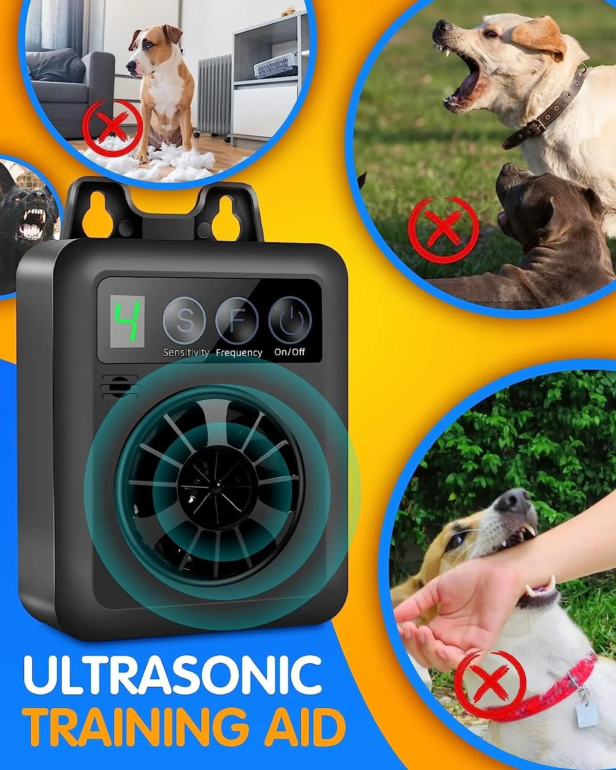 Rechargeable 50FT Ultrasonic Bark Control Devices Stop Neighbors Dog Barking Dog Bark Deterrent Device