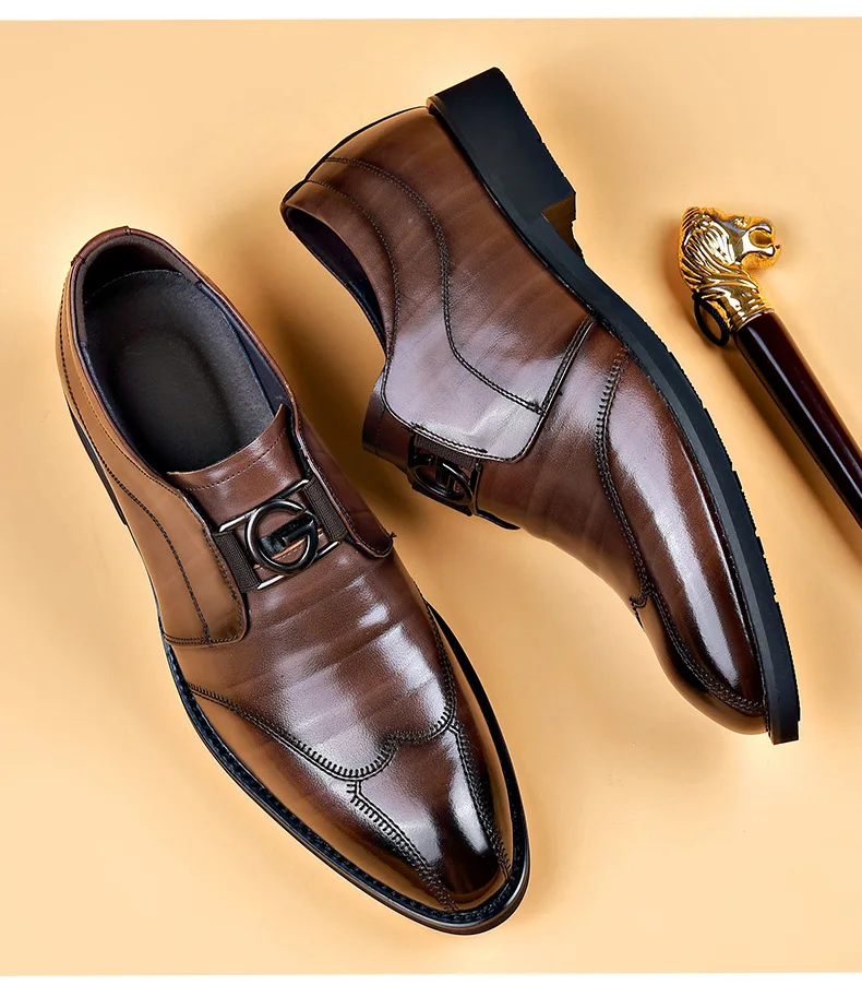 New Arrival Big Size Fashionable Breathable Leather Sip-On Dress Shoes  Office Shoes for Men