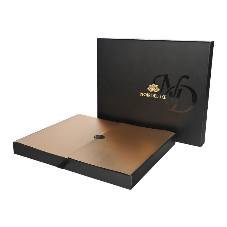 Custom Recyclable Slide Drawer Chocolate Cardboard With Golden Dividers High End Baklava Truffle Chocolate Gift Box