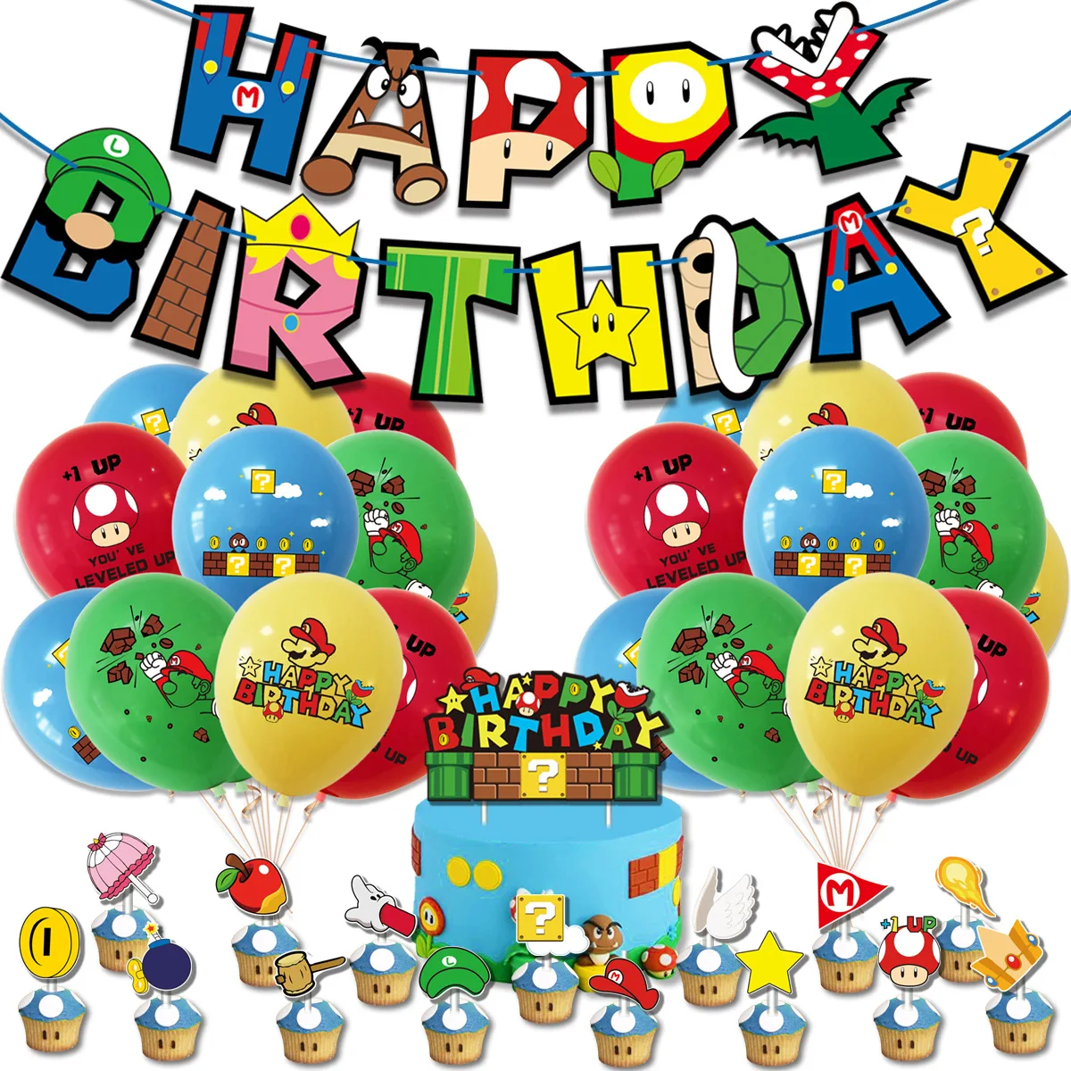 Mario Bros Printable Party Birthday Baby Shower Gender Reveal