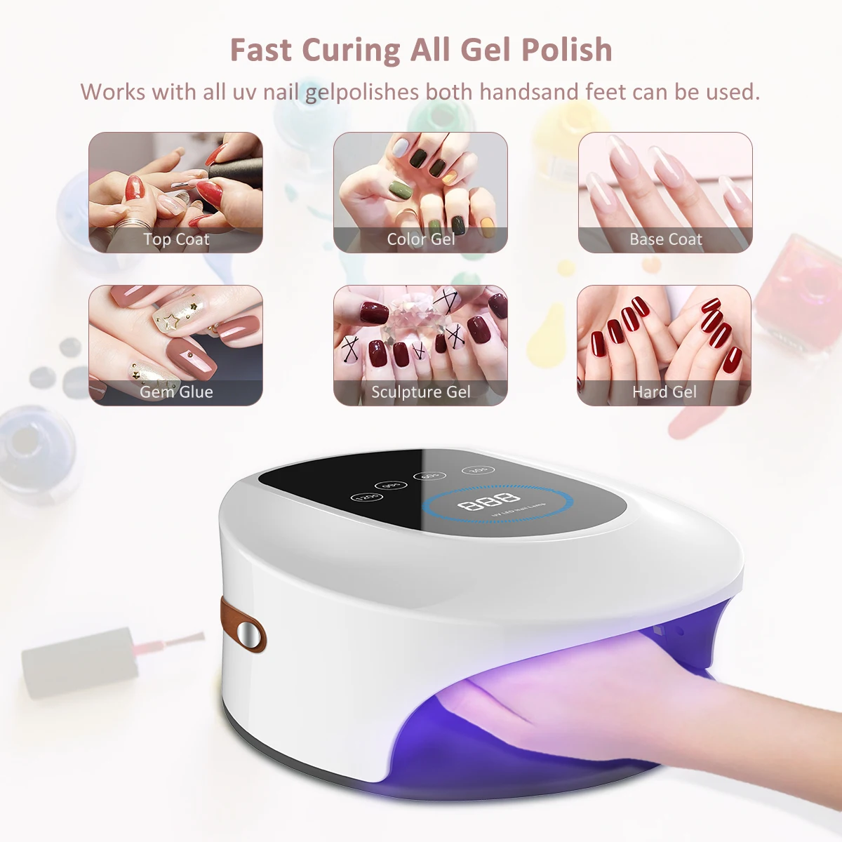 Portable Led Uv Light Nail Dryer High Power Polish Gel For Nails Set