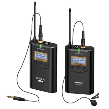 Comica CVM-WM100 PLUS(A) UHF Wireless Microphone with Dual-transmitters and One Receiver for DSLR Cameras Camcorders Smartphones detail image