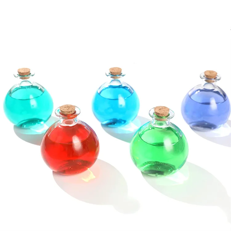 250ml Round Glass Bottles Clear Potion Bottles Decorative Glass Bottles