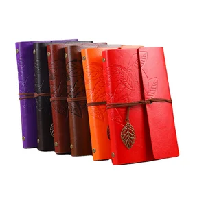 2026 Custom Logo Vintage Travel School PU Leather School Stationery Diary Office A6 A7 Journal Notebook Gift