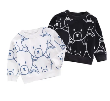 Kids Cotton Spring Autumn Toddler Sweatshirt Baby Boys Tops Children Casual Kids Bear pattern Sweatshirt
