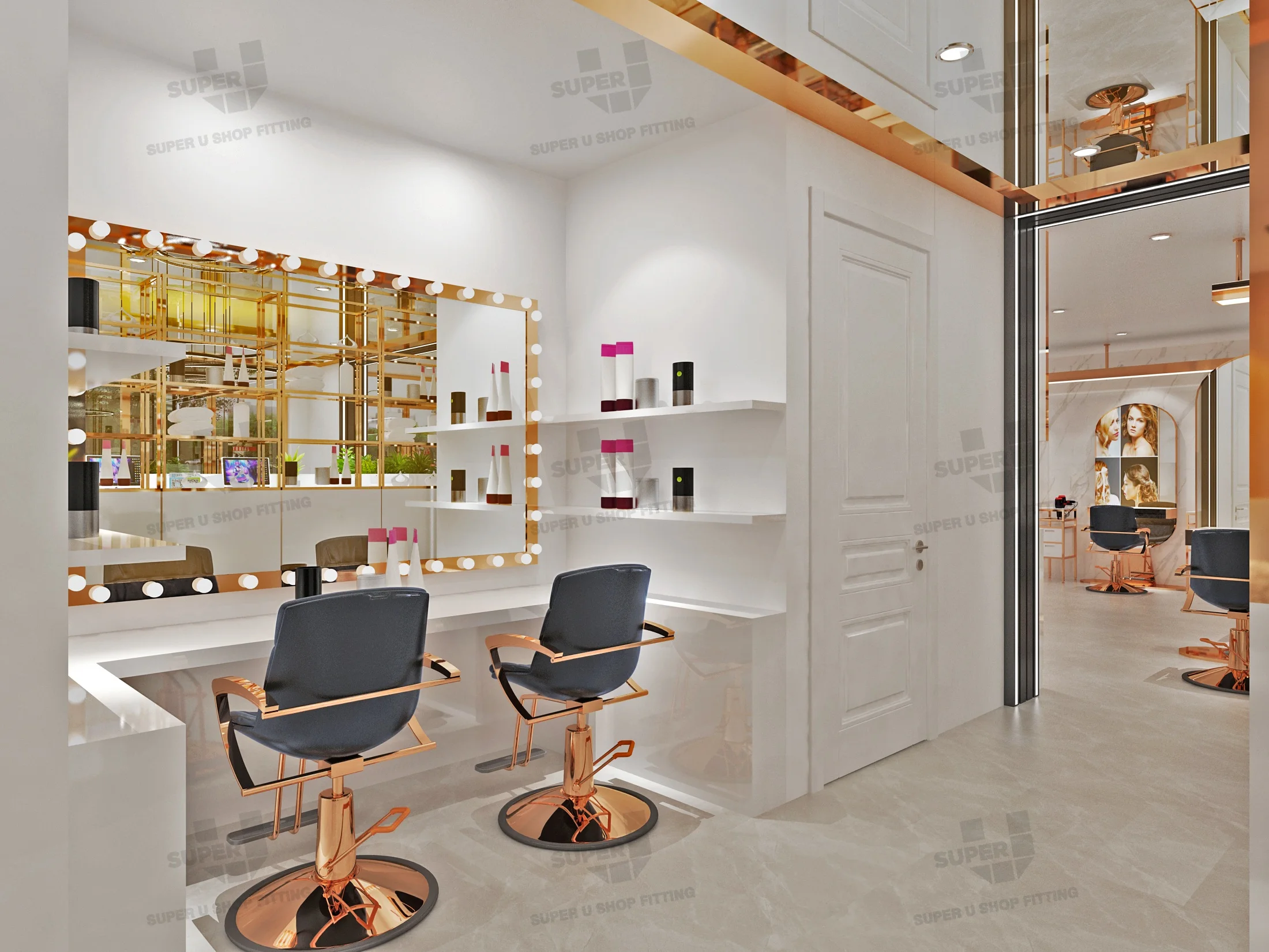 Beauty Salon Hair Dressing Store Display Furniture Barber Counter Table for  Hair Style Shop Fixtures