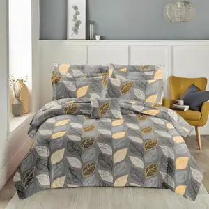 Artistic Printed King Bedding Set, 4 Piece Custom Design Luxury Cotton Comforter Collection