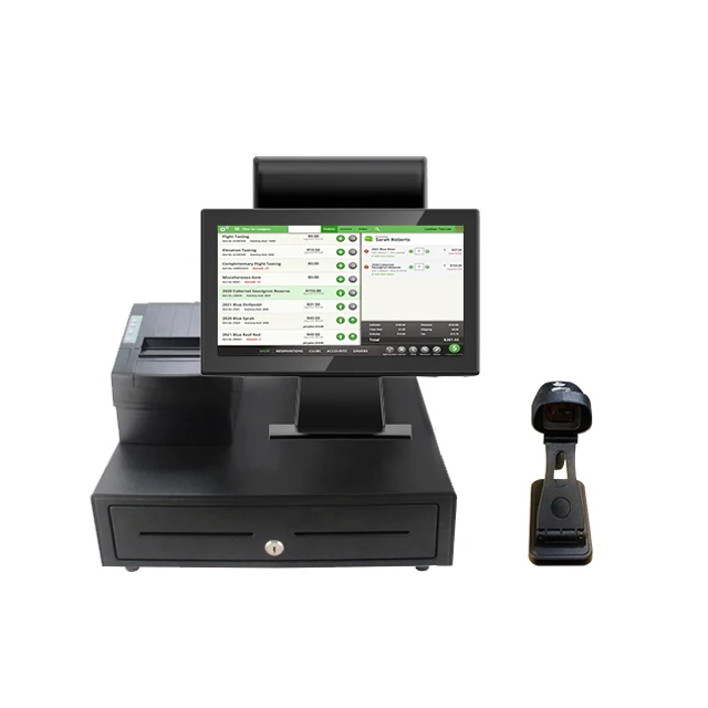 Full Set 15.6'' Main Screen with Second Display Mcdonalds Pos Windows Android Touch  Pos System Cash Register for Small Business