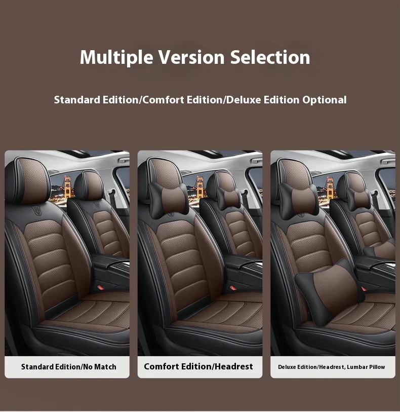 Napapi Fully Surrounded Leather Car Seat Cover Easy-Care Front Cushion for General Motors Four Seasons Modern Durable City Polo 11
