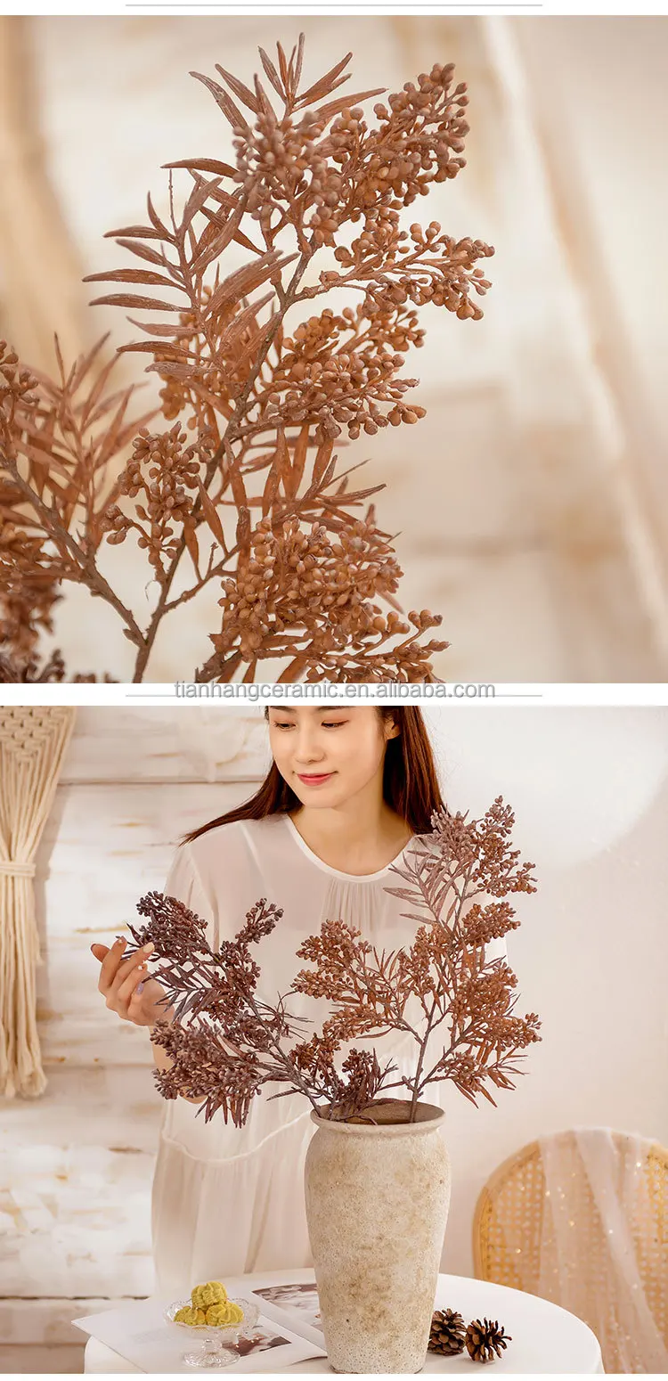 76cm Wholesale Artificial Flowers Artificial Plastic Plants Pine Leaves and Pinecones Home Decoration.jpg