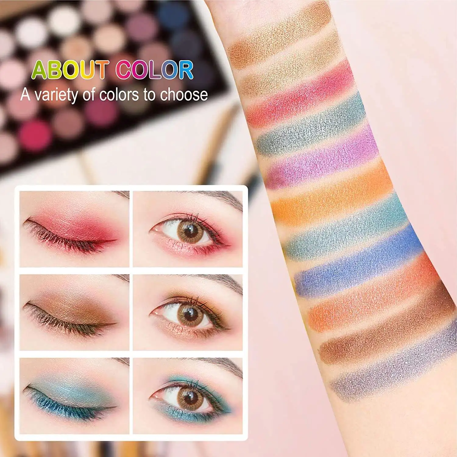 Factory Price Custom Design Portable Cosmetic Set Box Colorful Makeup Kit Full Set Beginners Women Students Long Lasting
