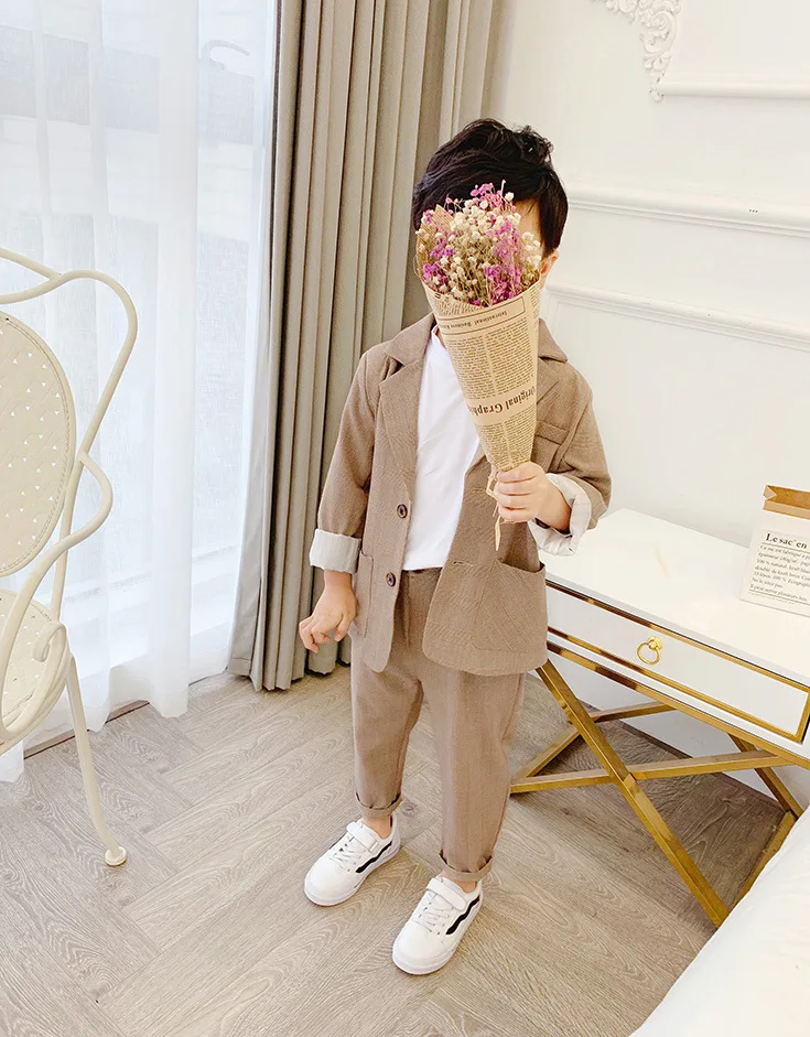 2019 Korean Version Children Clothing Baby Boys Boutique Suit Casual  Two-piece Fashion Handsome Cute Wind