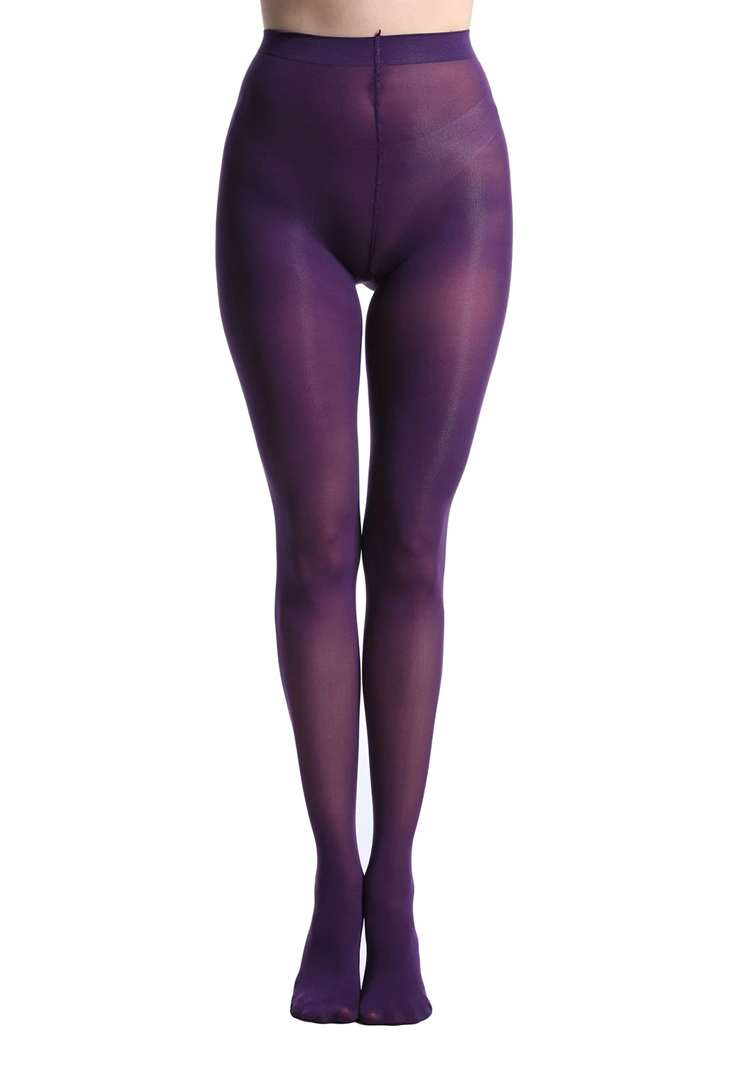 Dark Purple 80s 70s Disco Opaque Womens Pantyhose Stockings Hosiery Tights  80 Denier - Hosiery - Accessories - Themes
