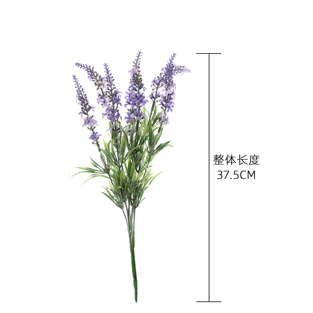 A-1214 Wholesale Outdoor Decoration Lavender Artificial Flower White Purple  Flocking Artificial Lavender Plant
