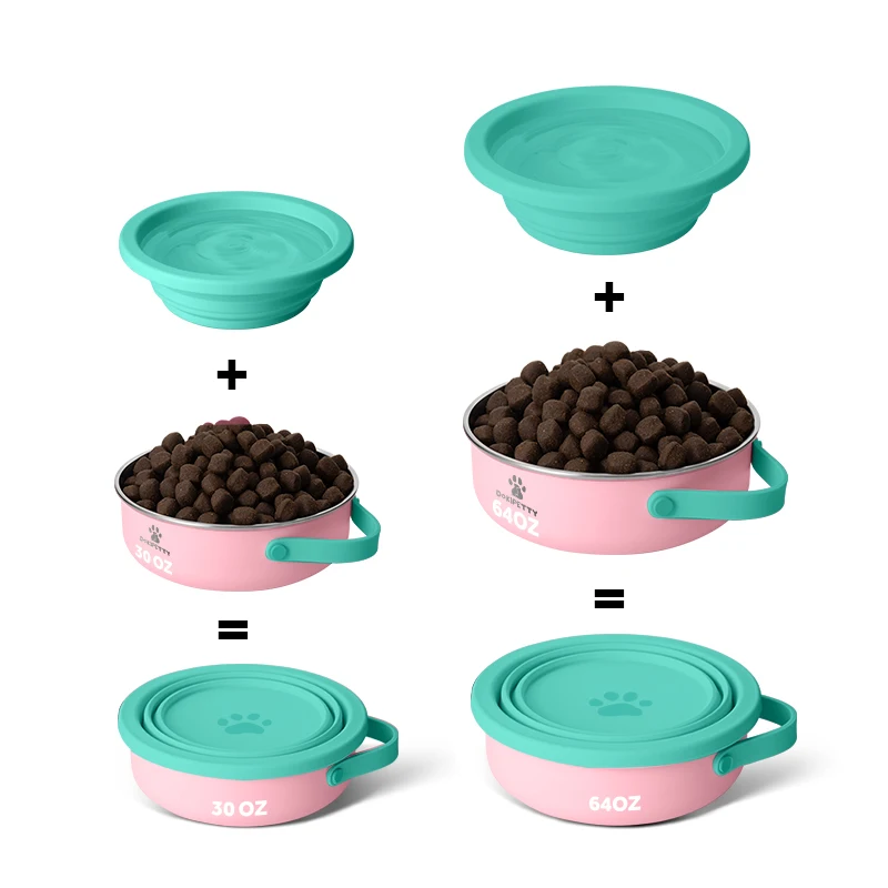 2024 Новое поступление миска для кормления домашних животных из нержавеющей стали на 30 унций прочная нескользящая с резиновым дном