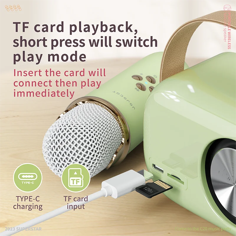 Fashion Mini Portable Retro bluetooth Speaker Custom Karaoke Wireless Speaker with Mic and bluetooth