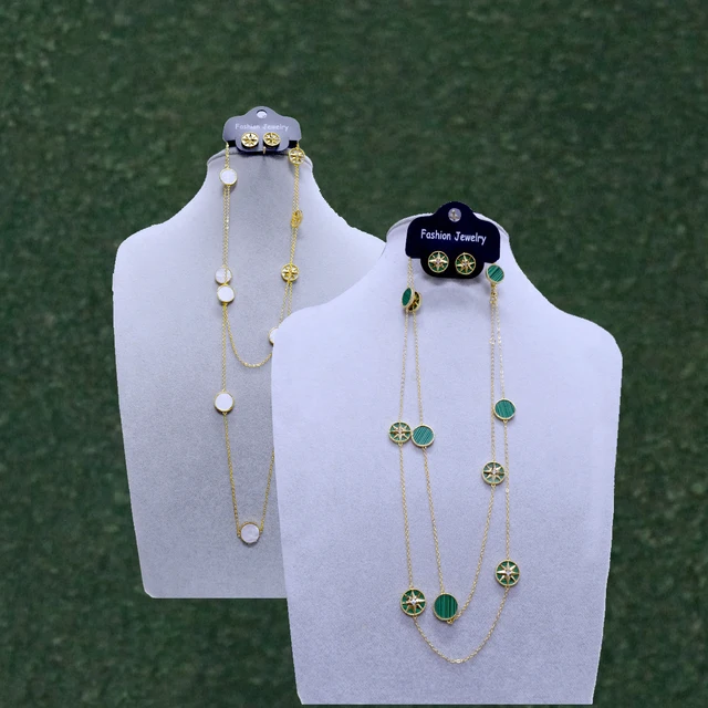 JYS0339 Star Charms 100cm Long Necklace with Earring Stud Fashion Jewelry Luxury Jewelry Sets for Women