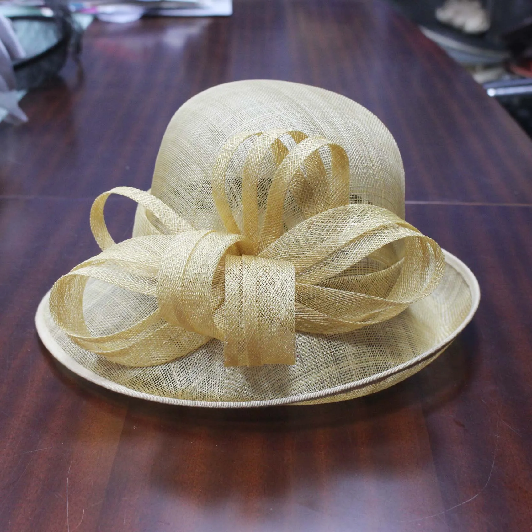 3284 Large Fascinator Hats For Women Church Sinamay Headband Clips Mesh Christmas Sinamay Fascinator Perfect Wedding Hat Unique  main image 2