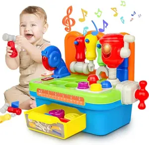EPT Little Worker Simulation Tool Toys Plastic Shape Sorter and Mechanic Tool Box Set for Role Play and Pretend Play