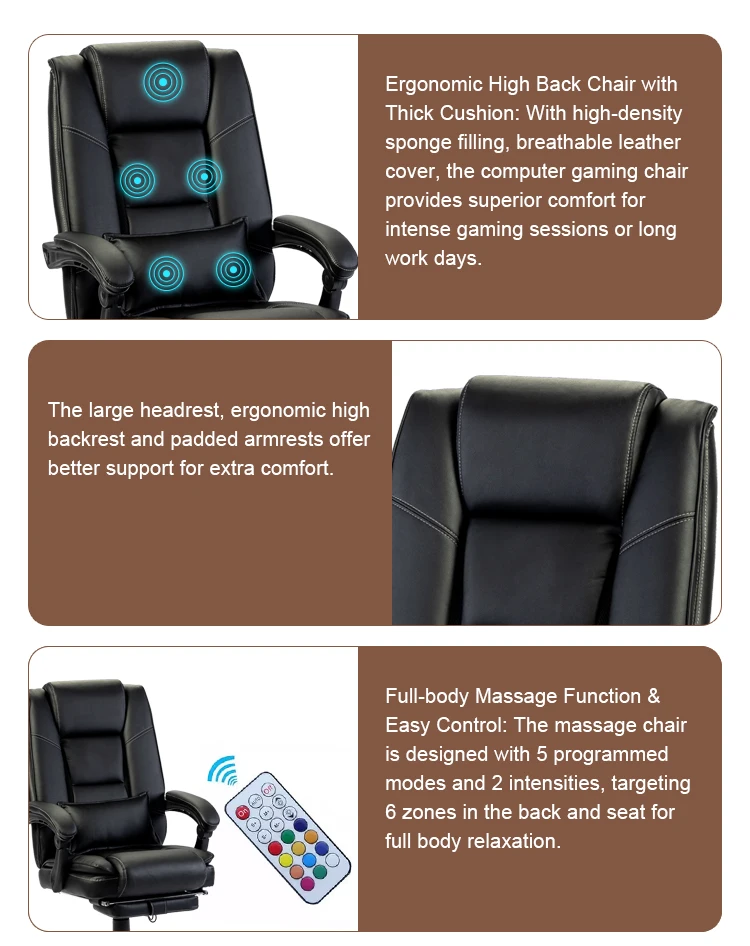 New Design Living Room Sofas Chair Furniture Leather Recliner Relax