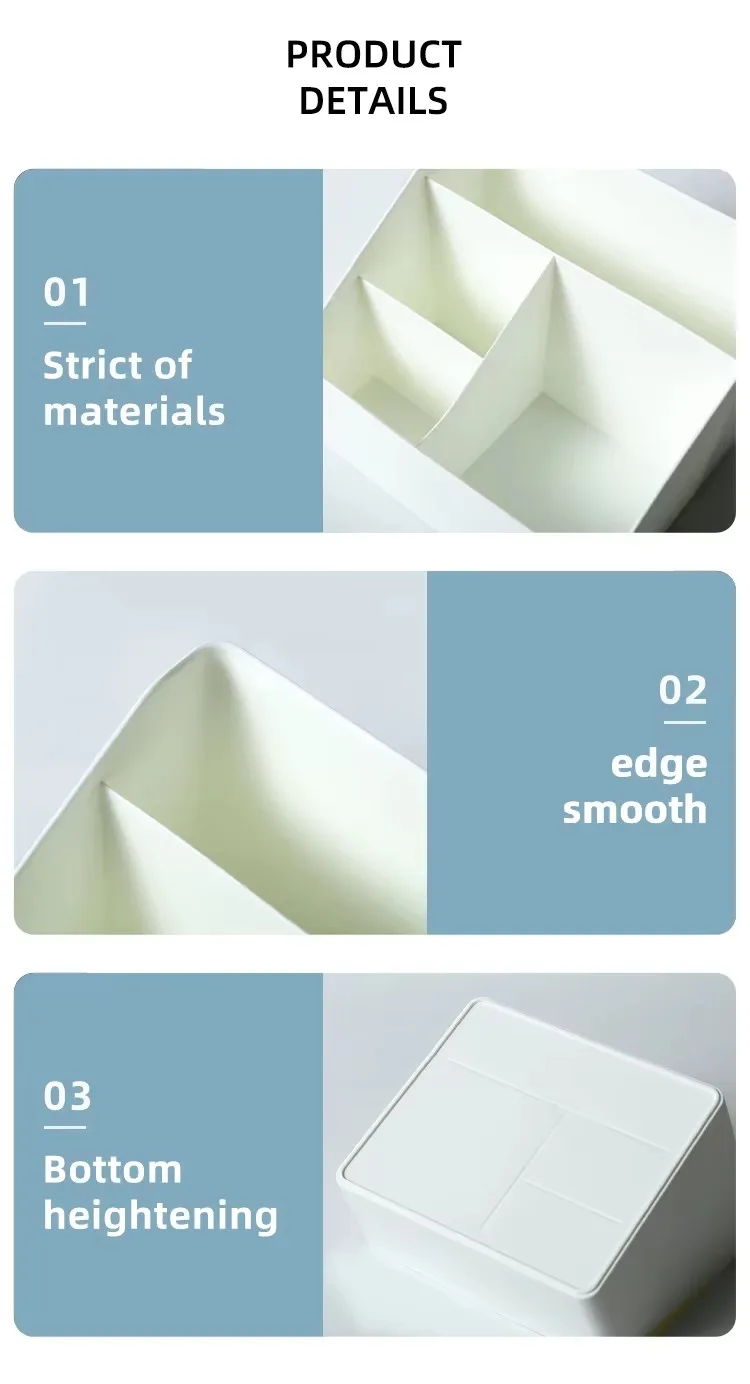 New Design Wholesale Price Plastic Multifunctional Storage Box With Compartment Office Supplies Desktop Organizer factory