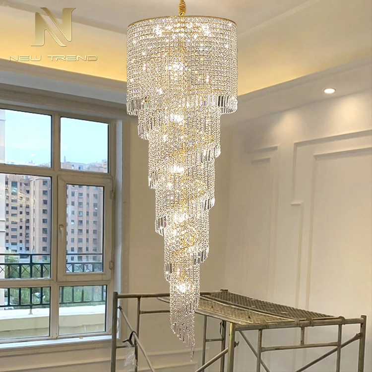 CPL-116 Stile di Lusso per Decorazione Interna, Atrio di Albergo, Villa, Scala con Candelabro LED in Cristallo su Misura