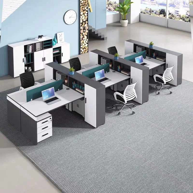 Modern Cheap Modular Aluminum Partition 6 Seater Office Workstation Cubicle