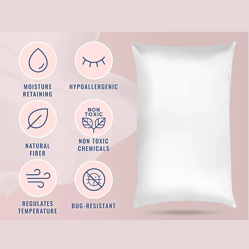 Custom Printed Embroidery logo 100% Pure Mulberry Silk Pillowcase Set supplier