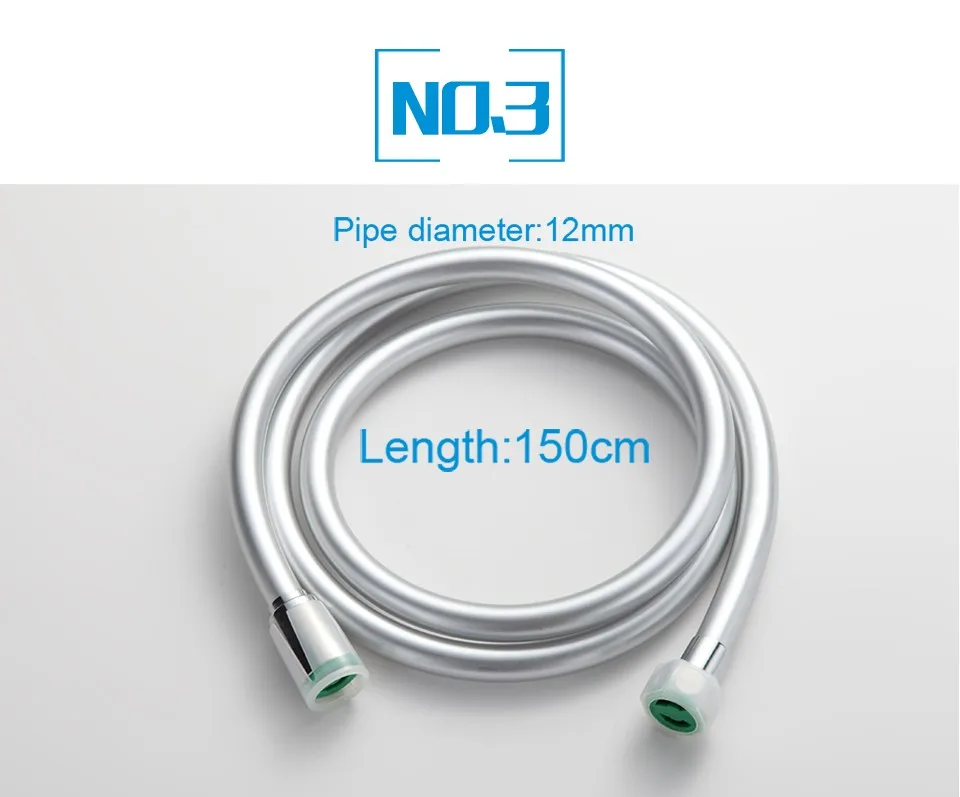 Gappo Bathroom Flexible Shower Hose Soft Rubber Sliver Color 1.5m G47