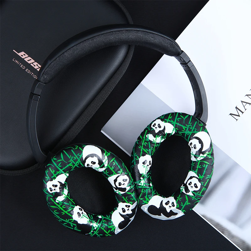 Сменные амбушюры Chengde Gesongzhe, подушка с рисунком панды для QC2, QC15, QC25, QC35, мягкие амбушюры из Протеиновой кожи