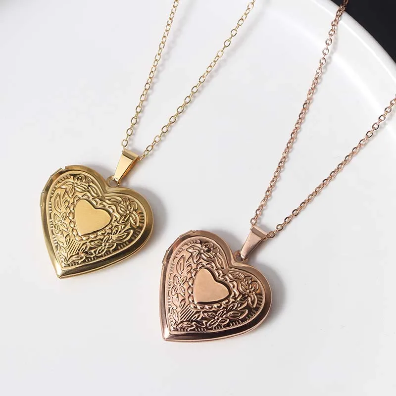 Photo Heart Locket Necklace