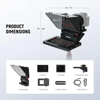 Neewer X11 Aluminium 2-in-1 Teleprompter with Monitor for Interview Use detail image