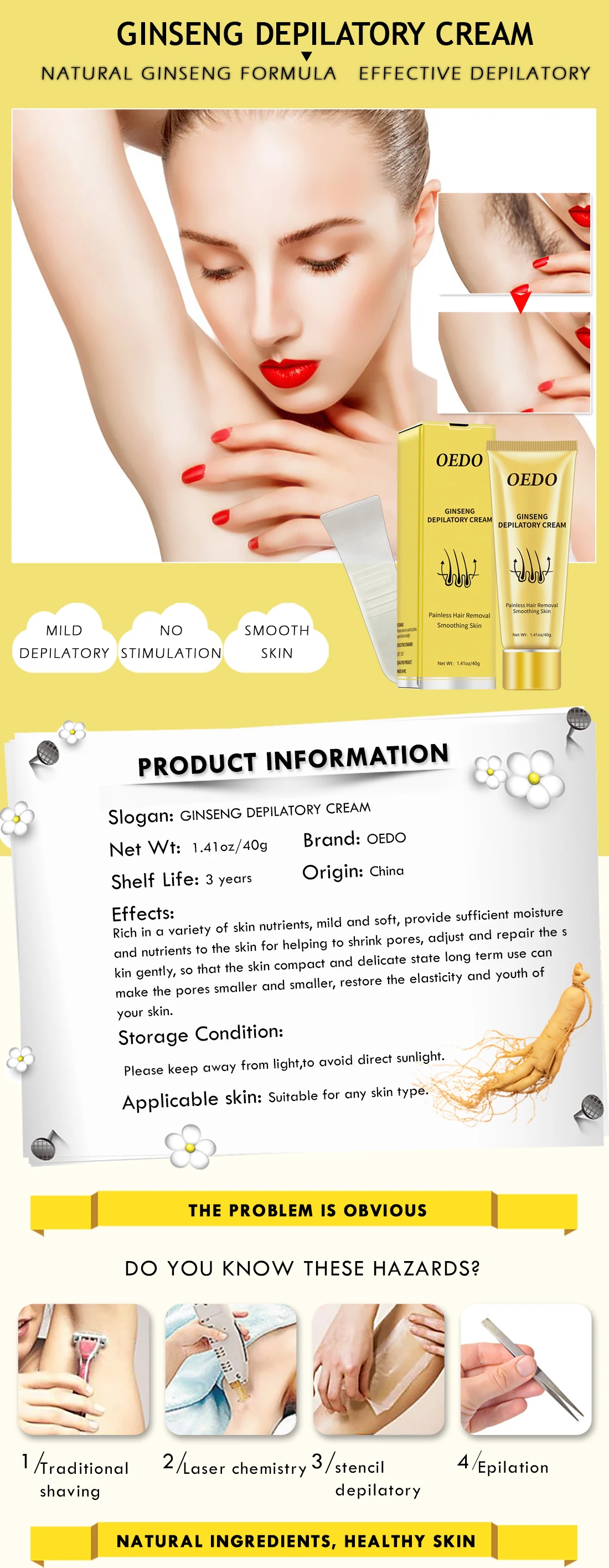 남자와 여자 손 다리 탈모 탈모 크림 제거 겨드랑이 모발 관리 탈모 크림을 위한 인삼 몸 머리 제거 크림 Buy 인삼 바디