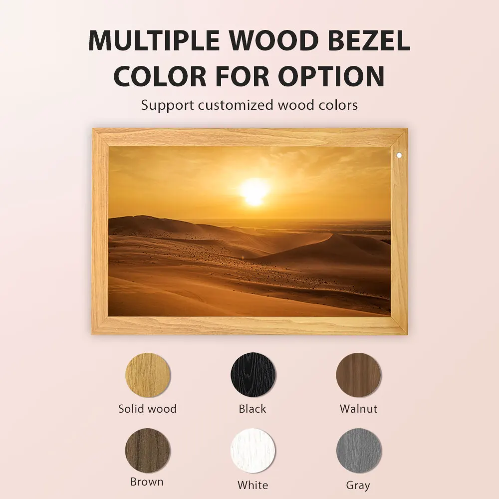 AMABOO 21.5 Inch Android Wooden Digital Frame Lcd Screen Wifi Photo Frame Digital Signage Movie Poster