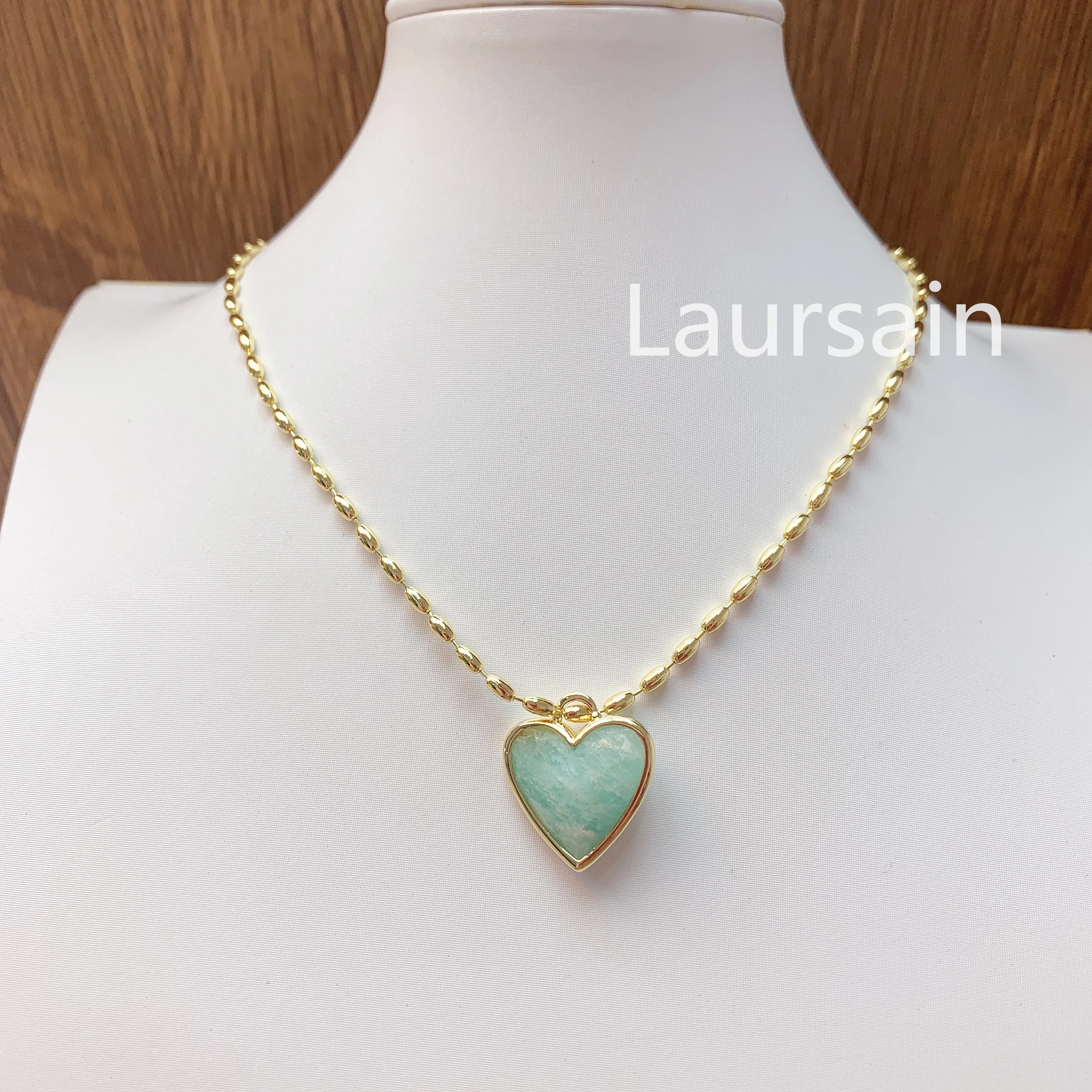 アマゾナイトハート♡♡No.2722 Shop Our Collection of Amazonite Heart Necklaces for Women
