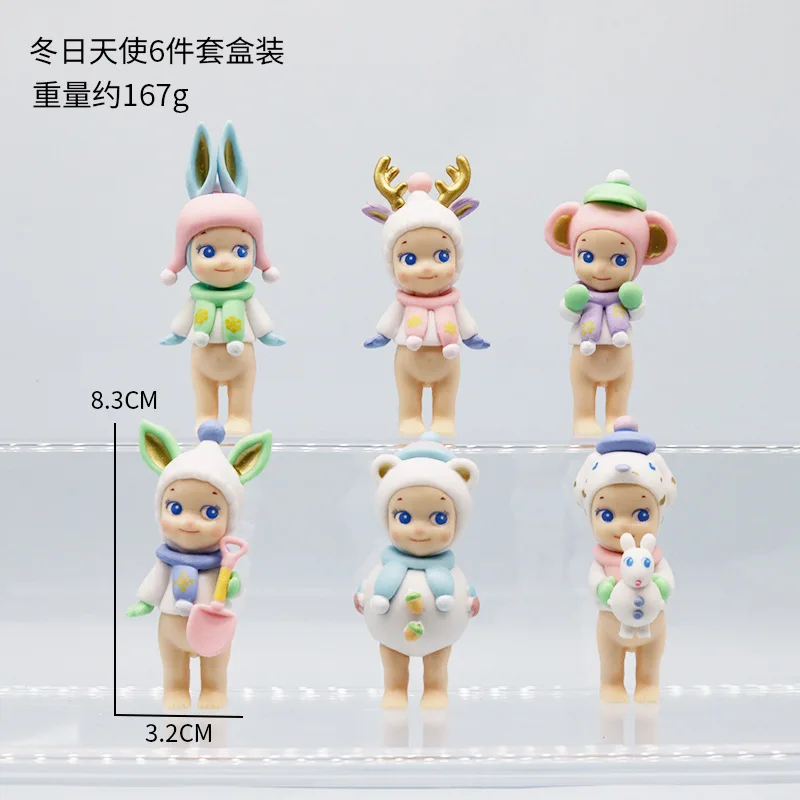 Sonny Angel in Stock Mini Figures Blind Box Toys Winter Wonderland Series Ornament Mystery Box Toys Angel Nake Body Doll Labubu