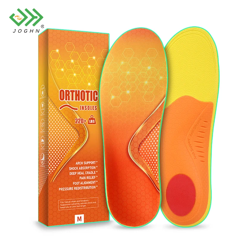 JOGHN Hartes Nylon-Gehäuse Hohe Arch-Unterstützung Eva-Foam für Insoles Anpassbare Schuh-Innensohlen Arch-Unterstützung Plattfuß Orthopädische Insole