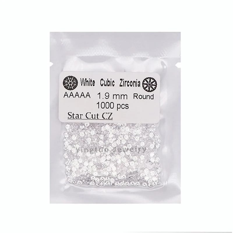 Wholesale 1000pcs/pack 1.0mm round shape star cut white A grade