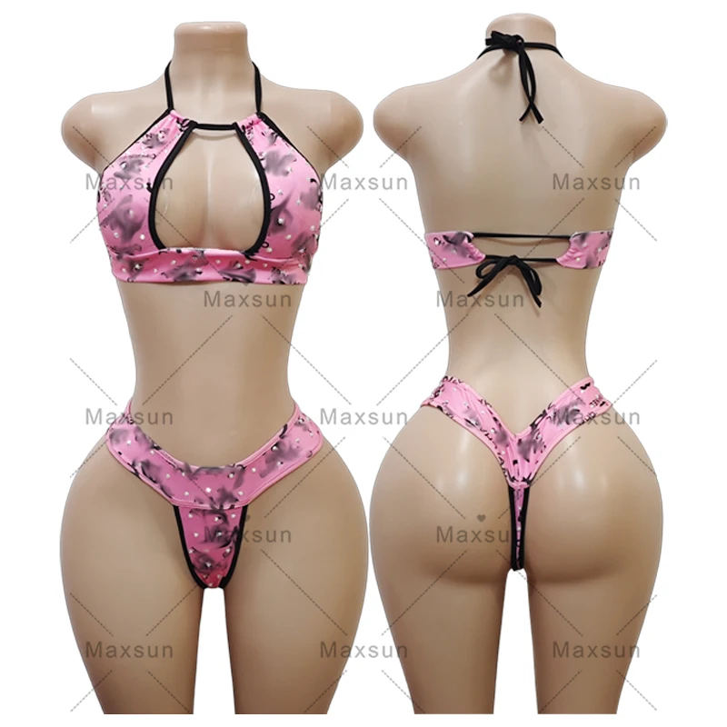 Maxsun Hot Girl Exotic Dance Wear Stripper Outfit Designer Body Stocking Hot Girl Sexy Backless Net Diamond Sexy Underwear MS113