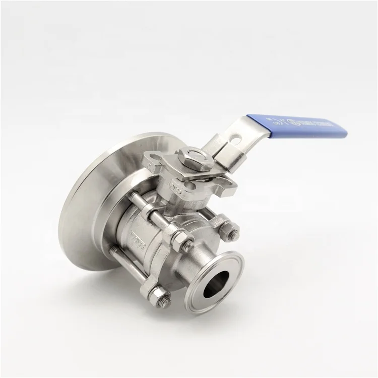 2 inch 4 inch 316L Stainless Steel 3PC Tank Bottom Handle Type Flange Heat Resistant Ball Valve