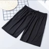 Pantalon trois-quarts noir en maille (corde noire)