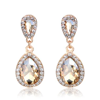 RFJEWEL Cubic Zirconia Dangle Bridal Earrings for Brides or Bridesmaids with Glistening Pear-Shaped Drops Earrings for Female