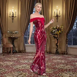 New Party Clothing One-Shoulder Mermaid Sequin Women's Evening Gown Slim-Fitting and Figure-Enhancing Elegant Dress for Ladies
