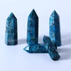 Wholesale High Quality Natural Blue Apatite Tower Wand Crystal Quartz Tower Healing Crystal Reiki Gemstone For Sale