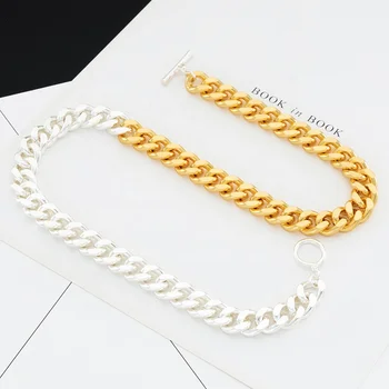 Menl Franco Chain Curb Link Hip-Hop Chunky Necklace Costume Jewelry 13mm Thick Gold twotone Color men Jewelry