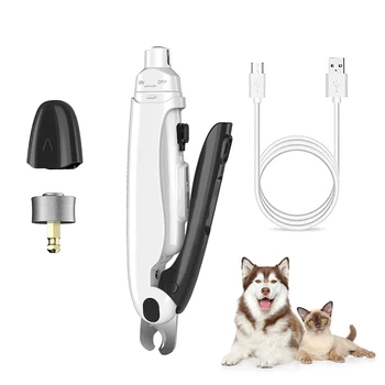 2 in 1 Pet Grooming Kit Waterproof Rechargeable Pet Trimmer Electric Pet Nail Grinder Dog Nail Scissors