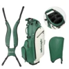 Bolsa de golf verde con soporte, 6 compartimentos.