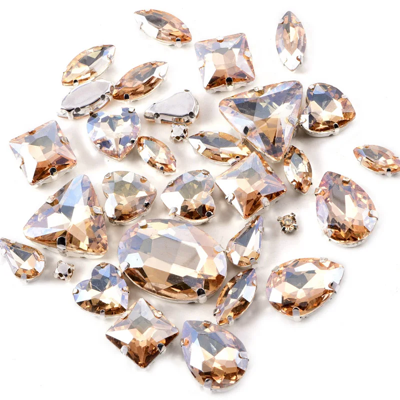 sew on rhinestone gems mixed shape