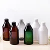 Amber bottle with black screw lid