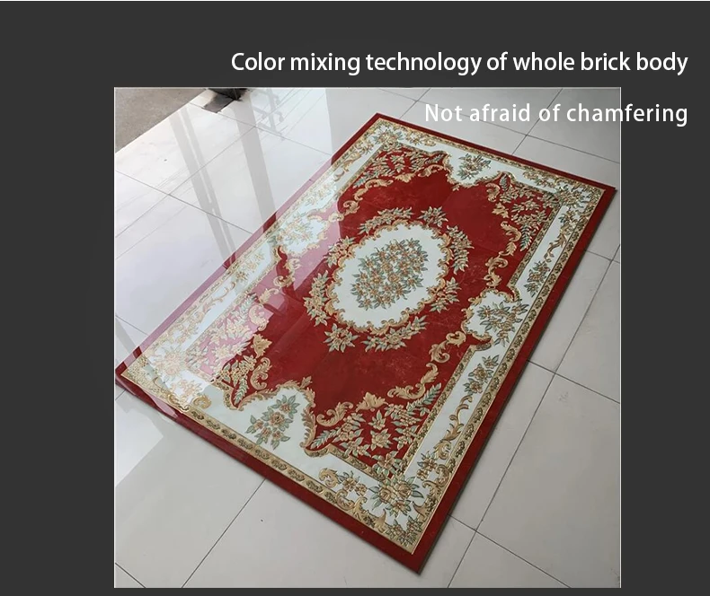 OEM 1200x1800mm Golden Porcelain Polished Decorative Carpet 3d Tiles Crystal flower carpet porcelain 3d floor tiles factory